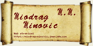 Miodrag Minović vizit kartica